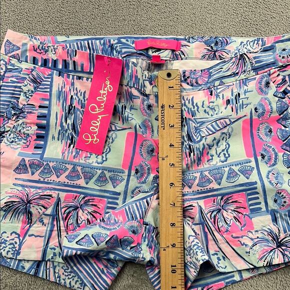 NEW Lilly Pulitzer 4 Adie Ruffle Pocket Stretch Women's Whisper Blue Shorts - Picture 4 of 13